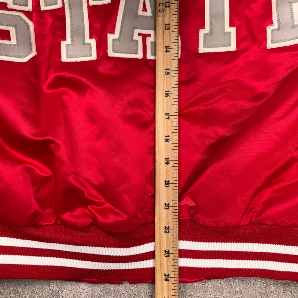 Chalk Line Varsity Jacket Men S Red Ohio State Buckeyes NCAA 80s Satin USA VTG - Picture 9 of 10